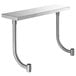 A Regency stainless steel work surface shelf with metal legs.