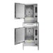 A Cleveland SteamChef 6 double deck electric floor steamer with one door open.