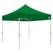 A green Caravan Canopy tent with white poles.