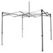 A white metal Caravan Canopy with a cross-shaped frame.