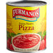 A #10 can of Furmano's pizza sauce with a red label.