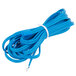 A close up of a blue cable with a white background connected to an Avantco temperature control.