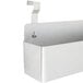 A metal wall-mounted strip with hooks.