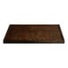 A rectangular wooden butcher block table top with an espresso finish.