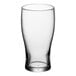 A full shot of a clear Libbey pub glass.