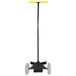 A black and yellow Bar Maid Keg and Pail hand truck with wheels.