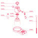 A diagram of an iSi Nozzle Adapter for a cream whipper.