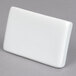 A white rectangular American Metalcraft ceramic card sign on a gray surface.
