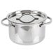 An American Metalcraft stainless steel pot with a lid.