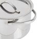 An American Metalcraft stainless steel pot with a handle and lid.