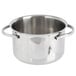 An American Metalcraft stainless steel mini pot with lid and handles.