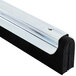 A close-up of a Unger heavy-duty straight floor squeegee with a black metal handle and chrome metal.