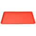 A red rectangular Cambro dietary tray.