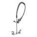 A chrome T&S pre-rinse faucet with a hose.