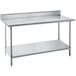 An Advance Tabco stainless steel work table with undershelf.