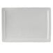 A white rectangular Tuxton china plate.