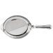 An American Metalcraft stainless steel skillet with a handle.