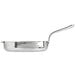 An American Metalcraft mini stainless steel skillet with a handle.
