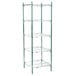 a three tiered metal shelving unit