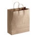 A bundle of brown Duro shopping bags with handles.