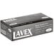 A black box of Lavex Pro black nitrile gloves with white text.