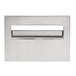 A stainless steel rectangular Lavex toilet seat cover dispenser with a rectangular hole.