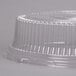 A clear plastic round high dome lid with a plastic rim.