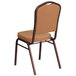 A Flash Furniture brown fabric banquet chair with a copper vein metal frame and brown cushion.