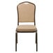 A tan Flash Furniture banquet chair with a copper vein metal frame.