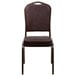 A Flash Furniture brown vinyl banquet chair with a copper vein metal frame.
