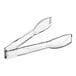 Carlisle clear polycarbonate salad tongs with a fork