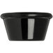 A close-up of a black Carlisle ramekin.