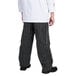 A person wearing Chef Revival black and white striped chef pants.