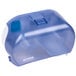 A blue and white plastic San Jamar Versatwin double roll toilet paper dispenser.