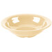 A close up of a GET Diamond Harvest Squash Melamine Bowl with a white rim.
