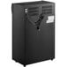 An Avantco black rectangular countertop display refrigerator with a black cord.