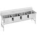 An Advance Tabco stainless steel four compartment pot sink.