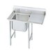 An Advance Tabco stainless steel one compartment pot sink with a right drainboard.