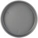 A grey round Chicago Metallic Deep Dish Pizza Pan with a white background.