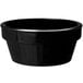 A black fluted melamine ramekin.