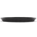 A black round polypropylene pizza tray.