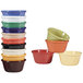A stack of rainforest green GET melamine ramekins.