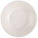 An ivory 6 1/2" China bread and butter plate with a ribbed edge.