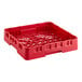 A red plastic Cambro Camrack base rack with closed sides.