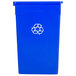 A blue rectangular Continental recycle bin with a white recycle symbol.