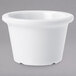 A white plastic container with a round rim.