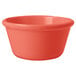 A red and orange smooth melamine ramekin.