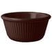 A brown fluted melamine ramekin.