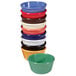 A stack of black fluted melamine ramekins.
