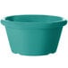 A teal smooth melamine ramekin.